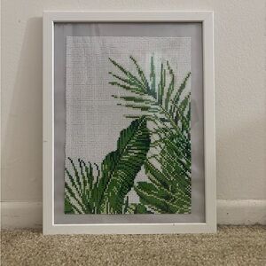 Framed Green Leaf diamond painting Art